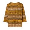 Spring and Summer Fashion Mom Knitted Sweater Women's Live Broadcast Explosion Round Neck Loose Seven-quarter Sleeve Striped Contrasting T-shirt Top
