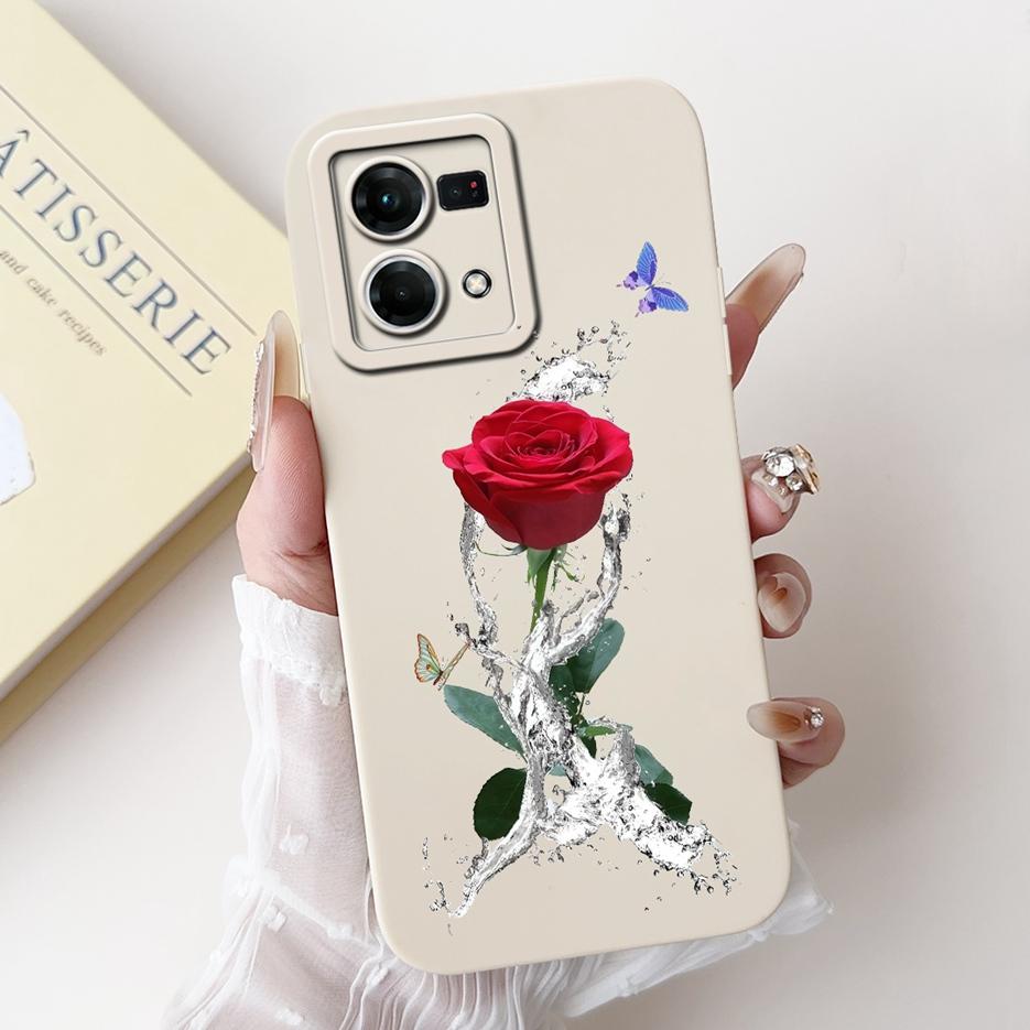 Für Oppo F21 Pro 4G Hülle Reno7 4G CPH2363 Luxuriöse Candy-Lackierte Abdeckung Weiche Silikonhülle Für Oppo Reno8 Reno 7 F21s Pro 4G Fundas