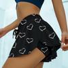 Women Summer Fashion Drawstring Culottes Design Sports Shorts