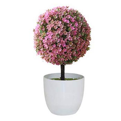 Fashion Ball Shape Artificial Potted Ornament Topiary Fake Plant Bonsai Fake Plant Home Decoration