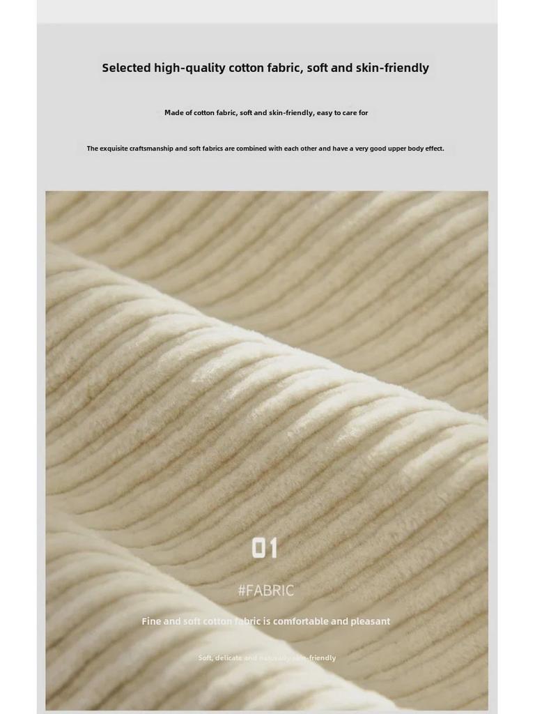 Men's Loose Corduroy Pants: Autumn/Winter Thick, Washed, Slightly Elastic, Wide-Leg, Japanese Retro Style.