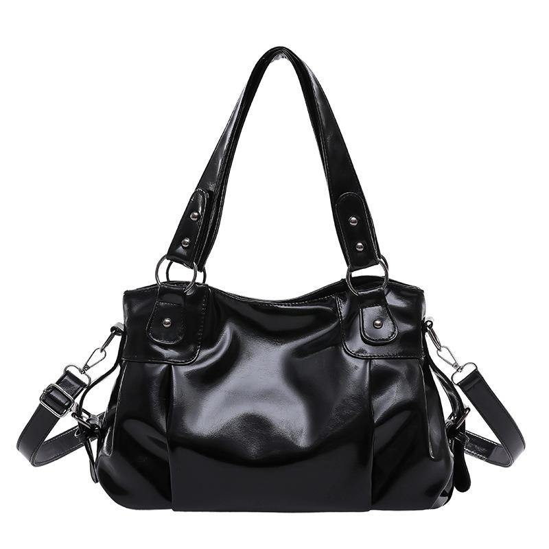 Retro Tasche mit großem Fassungsvermögen, Damenhandtasche aus weichem Leder, neue einfache Pendler-Umhängetasche, Ein-Schulter-Mutter-Tragetasche.