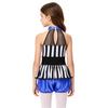 Costume Jumpsuit da Domatore di Circo per Bambina Senza Maniche Patchwork Vita Sovrapposta Romper Metallico