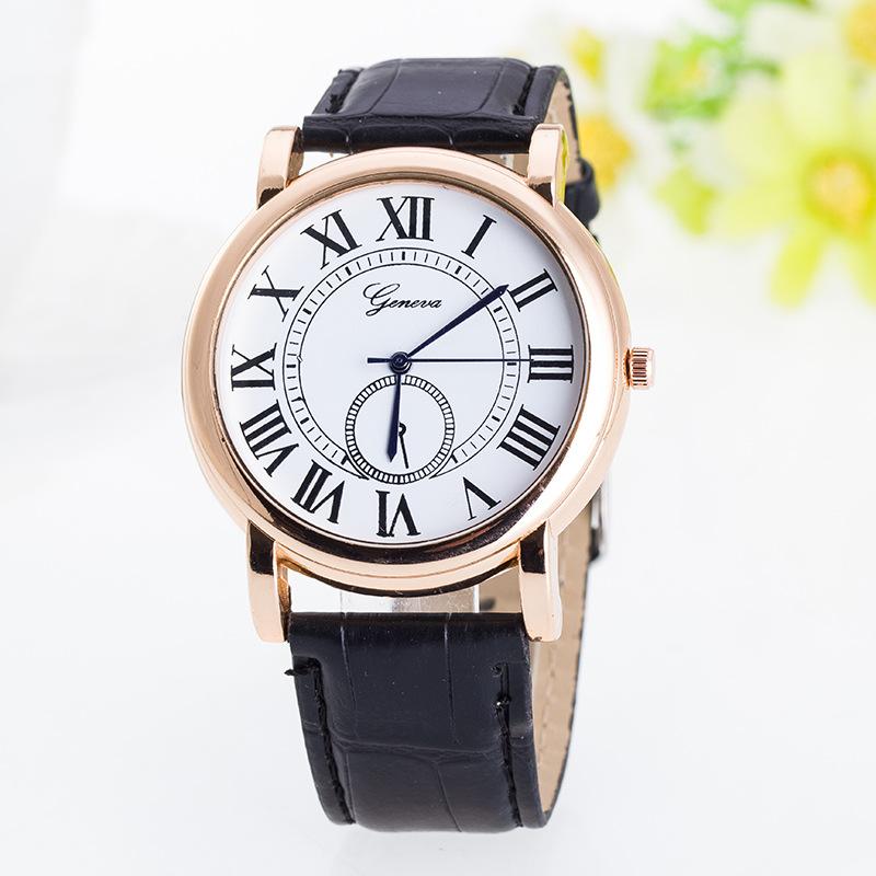 Business Atmosphere Men'S Watch, Rigid Glass Mirror Simple Quartz Watch Roman Numerals