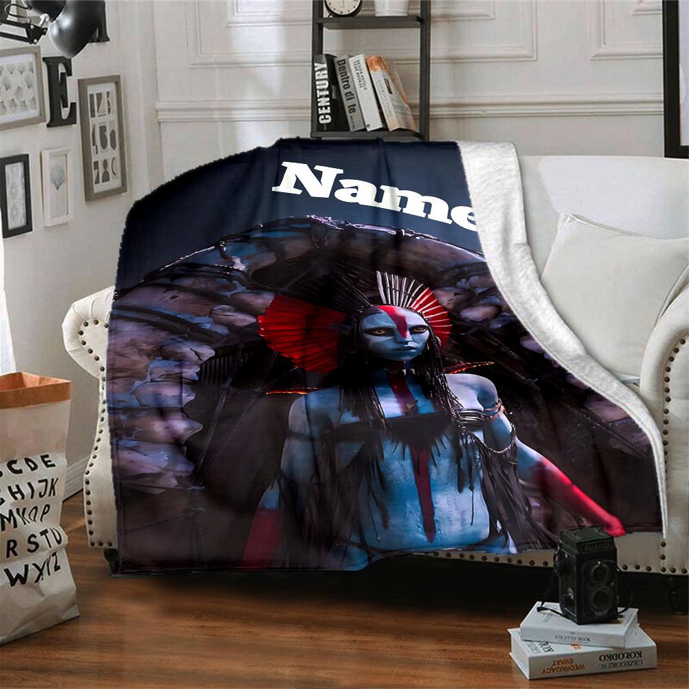 Custom Name Fiery Warrior'S Crown Party Blanket For Couch Bed Plush Cozy Fuzzy Blanket Super Soft Warm Blankets For Fall And Winter 0916281