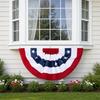 USA Fächerfahne, 4. Juli Amerikanische Flaggen Girlande, Rot Weiß Blau Patriotisches Halbfächer Banner für Unabhängigkeitstag Veranda Garten Außen Innen