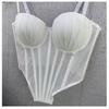 French-inspired Mesh Lace Bustier Top with A Sculpted Back Outerwear Fishbone Strapless Top for Women Lightweight Style Camis & Tank Tops