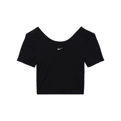 Μονόχρωμο Casual T-Shirt Γυναικεία Μπλούζα Μαύρη με Στρογγυλή Λαιμόκοψη κοντό Μανίκι FN3665-010