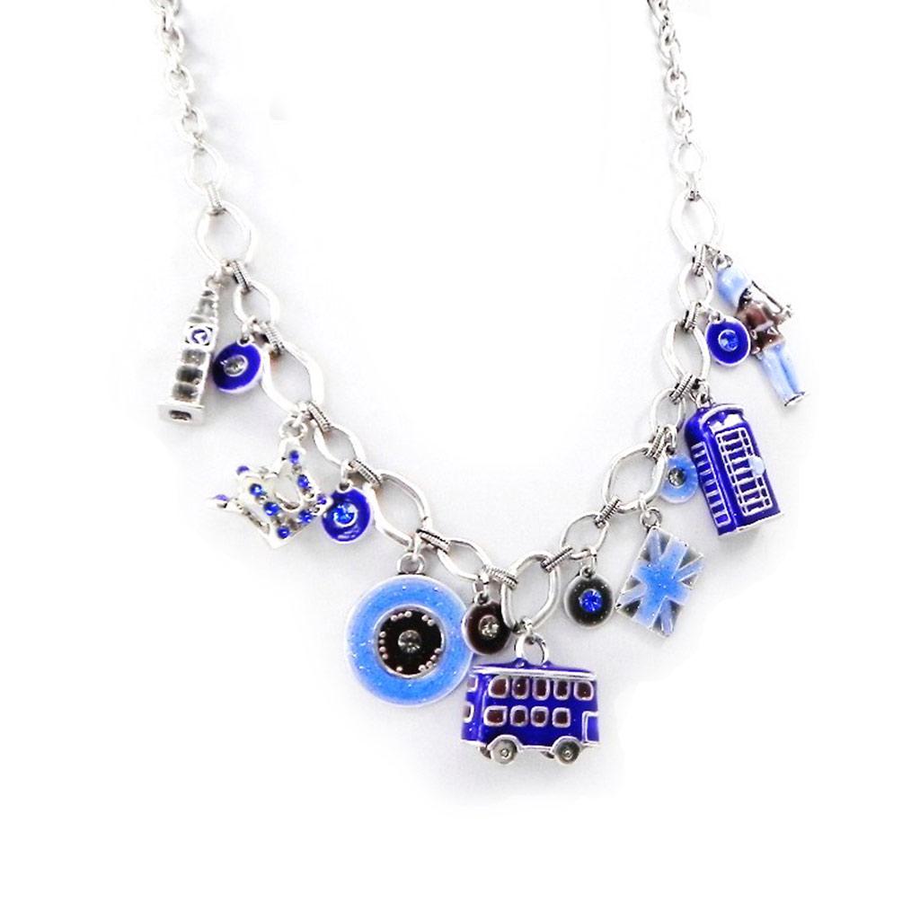 NOA [H8986] - 'So British' Blue Designer Necklace
