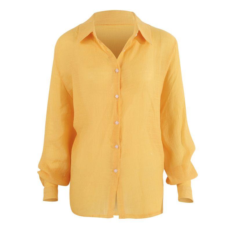 Casual Loose Long Sleeved Linen Shirt Casual Loose Long Sleeves Linen Shirt