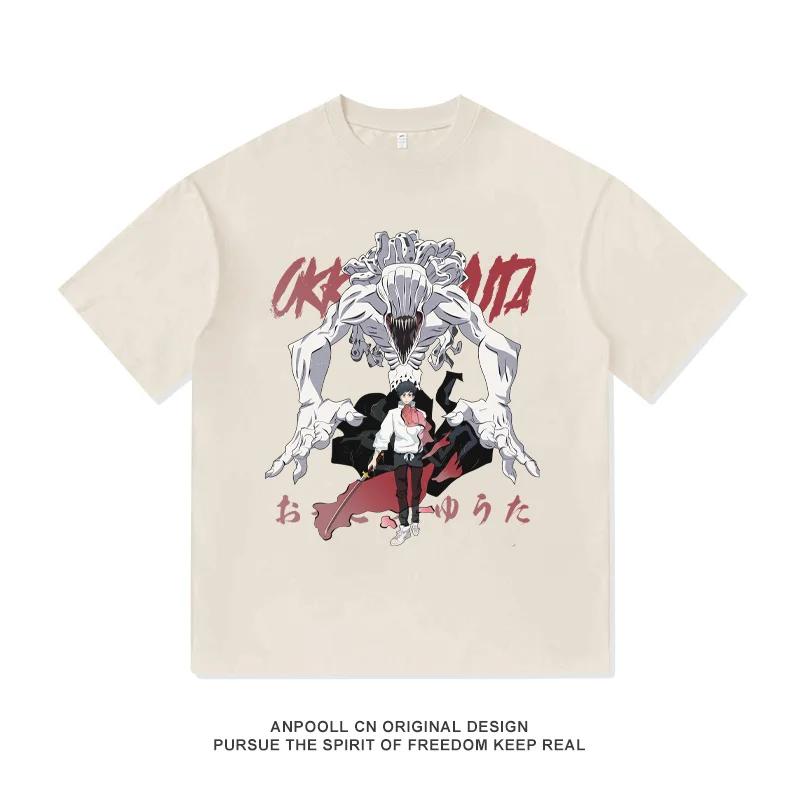 

Аниме Jujutsu Kaisen принт Юта Оцука Летняя футболка с коротким рукавом, 100% чистый хлопок, свободный мужской топ в стиле комикса 3XL