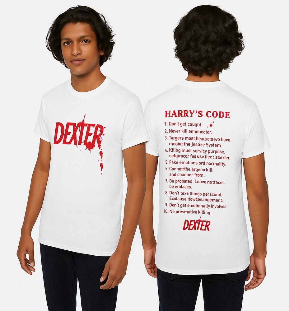 

Dexter Harry s Code Rules 2 Sided Shirt New Blood Resurrection Dexter Morgan Unisex T-Shirt M