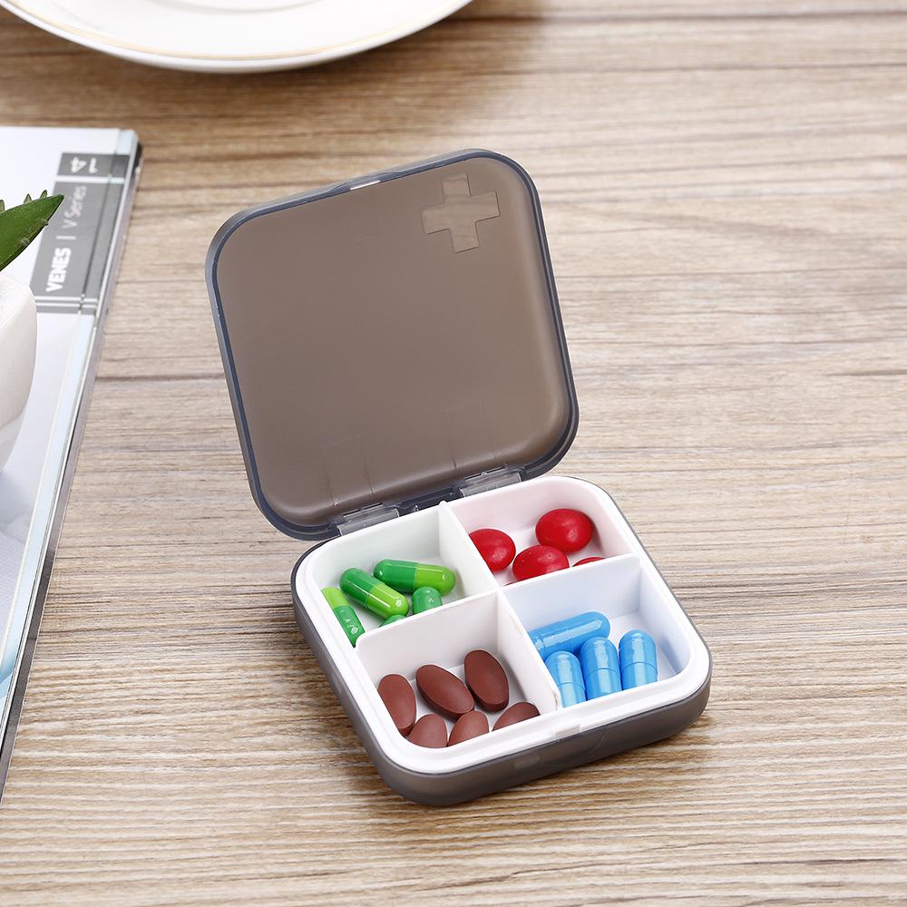 Fashionable Portable Medicine Box - 4 or 6 Grid Mini Outdoor Pill Organizer