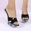 Versatile Wedge Heel Sandals Women's Summer New Sexy Crystal Transparent High Heels Heel Wedge Heel  LFD-1108-3