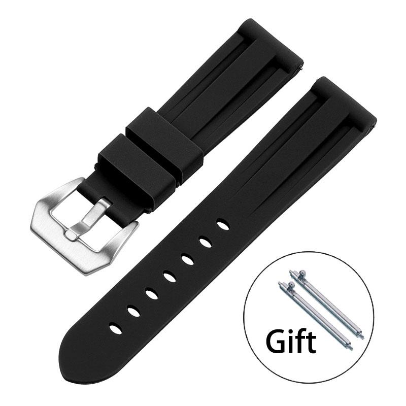20mm 22mm 24mm 26mm Silikon Uhrenarmband für Panerai SUBMERSIBLE PAM441 Pa111 359 Gummi Uhrenarmband Herren Armband Zubehör