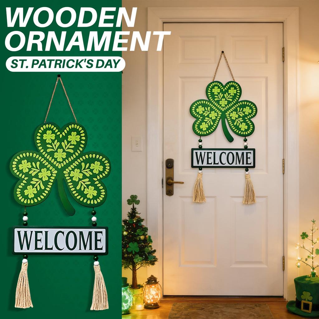 St. Patrick's Day Decorations Wooden Door Hanger With Wooden Sign