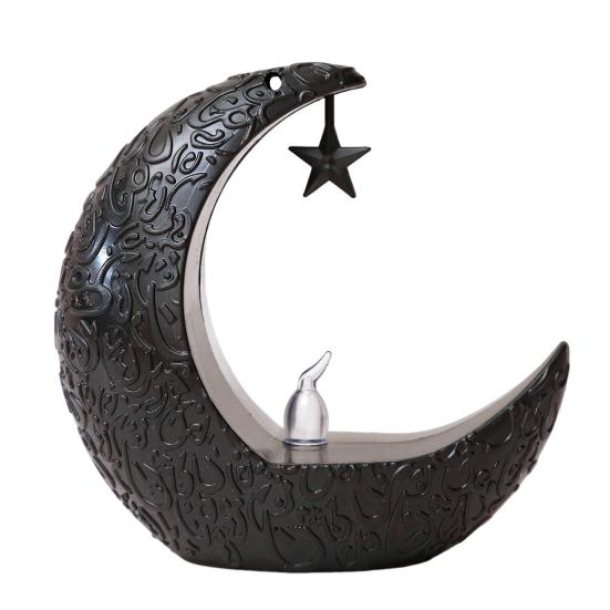 Mini Ramadan Månelys Ramadan Dekorasjon Myk Glød Batteridrevet Eid Ramadan Stearinlys Nattbordsdekor