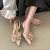 Fashion Pointed Toe French Flower Sandals for Women Spring and Summer Casual Sandals Women Ladies Shoes Low Heeled Women's Shoes