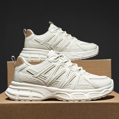 Spring 2024 New Sports Casual Men's Mesh Breathable Fashion Platform Shoes Trend Versatile Mesh Shoes Dad Shoes