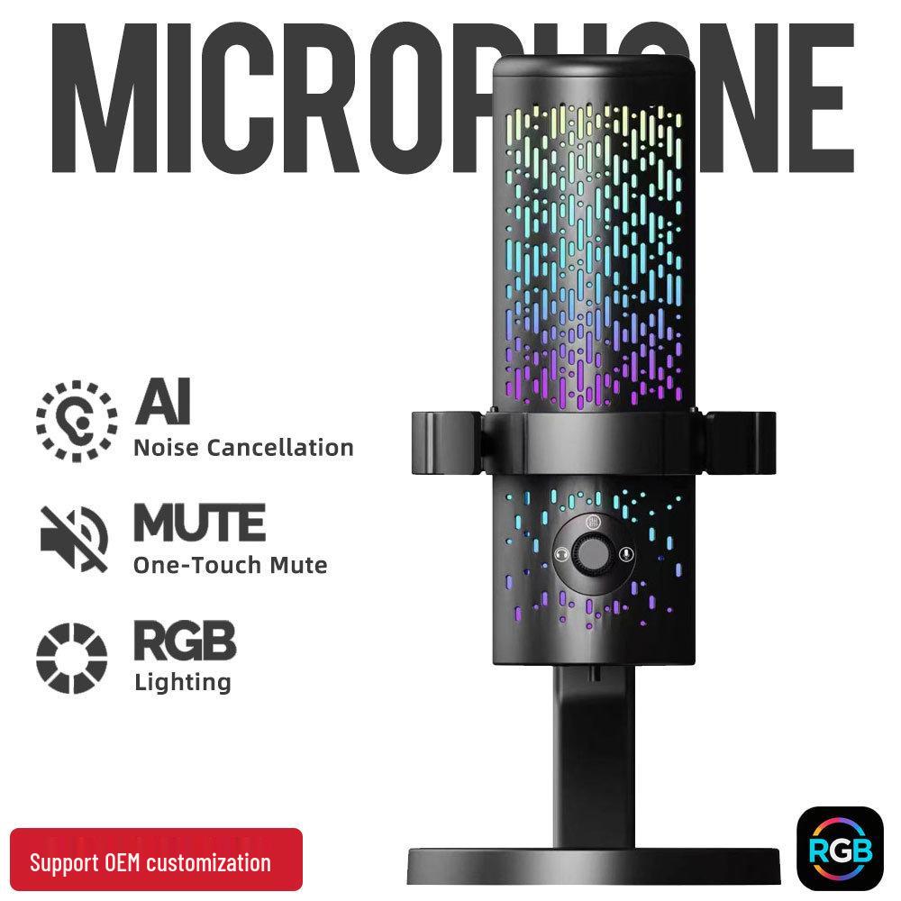Cross-Border Extreme RGB USB Microphone for Live Streaming and Gaming