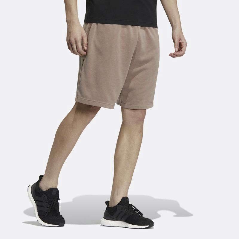Adidas Solid Color Logo Running Training Breathable Shorts Men Bottoms Brown HS4389