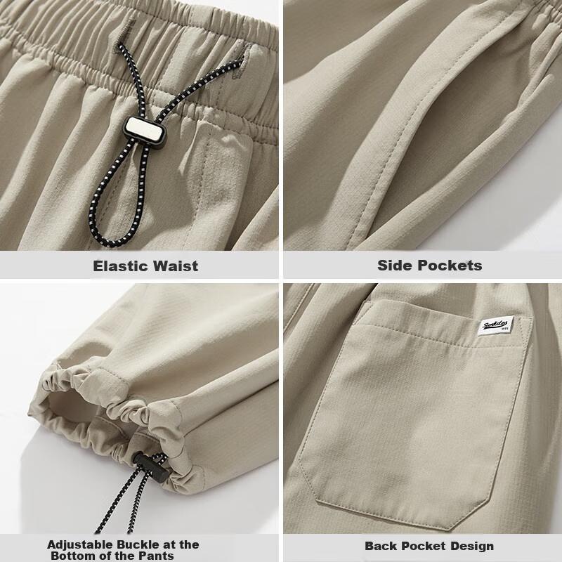 Huili Men's Pants, Summer Lightweight Casual Trousers, Ice Silk Hiking Cargo Pants, Sports Pants for Me