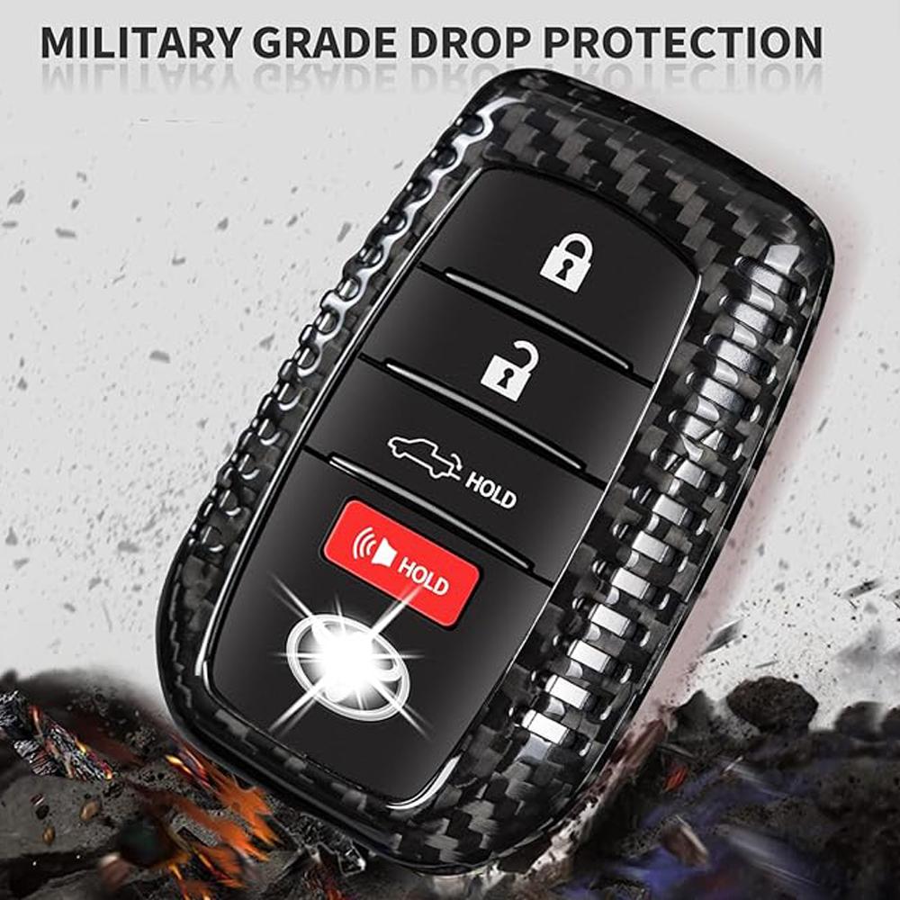 Key Cover for Toyota Venza Carbon Fiber Key Case for TOYOTA RAV4 Prime Land Cruiser Fortuner Mirai Collora Cross 2024 Car Key