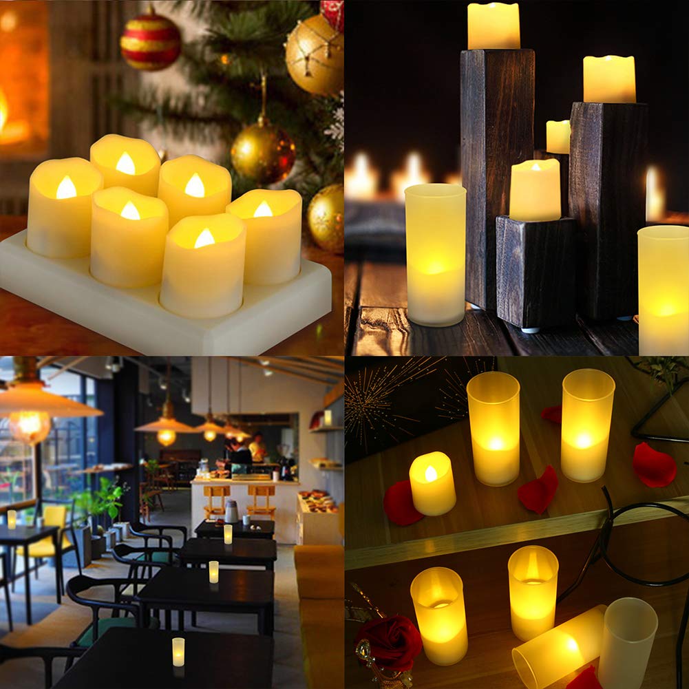 USB Rechargeable LED Candle with Flickering Flame Timer, Remote Control, Home Decor, Wedding, Birthday, Decorative Tealight
