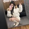 Waist cotton-padded clothes ins Winter College niche high-waisted gypsy stars hot diamond cotton-padded clothes warm down cotton-padded jackets