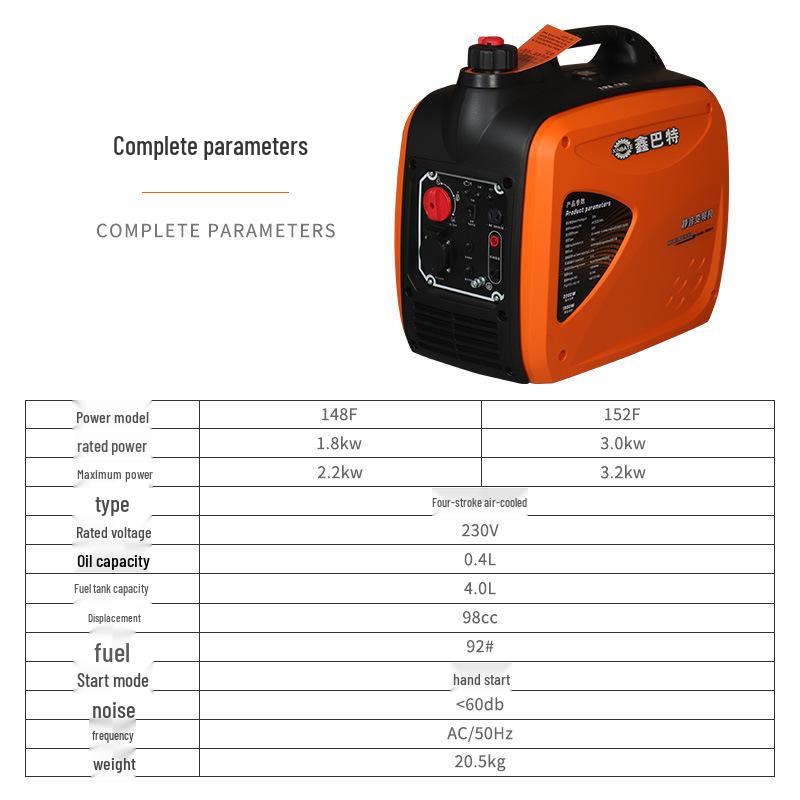 Compact Quiet 2kW Dual Fuel Inverter Generator for Outdoor and Home Use