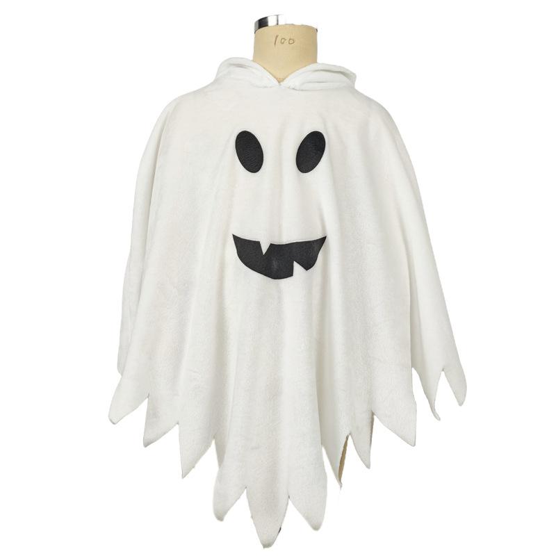 Kids Cape Halloween Hooded Wool Cloak Vampire Ghost Cosplay Costume