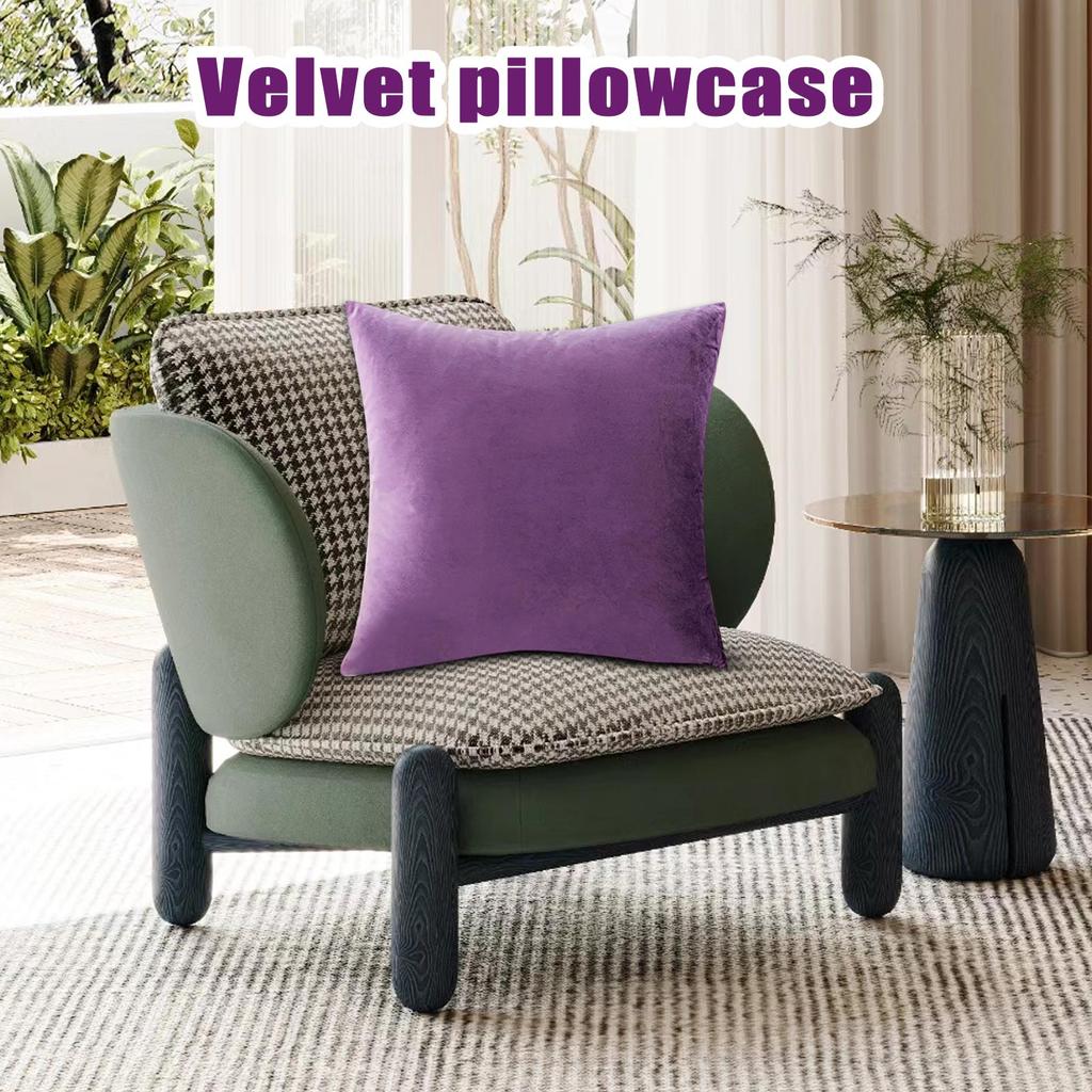 Christmas Accessories: Soft, Silky Velvet Square Decorative Cushion Cover, Sofa Cushion, 18 Inches X 18 Inches, Light Purple.