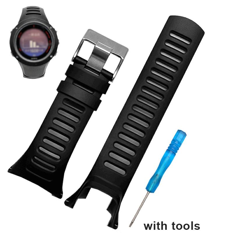 2016 Silicone Gel Wristband Bracelet Sports Watch Strap Band For Suunto Ambit 3 Peak / Ambit 2 Buckle Rubber Watchbands Correa