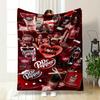 A Collage of Dr Pepper-themed Products and Branding On a Dark Red Background. for All Seasons Blanket Lunch Break Throw Gift