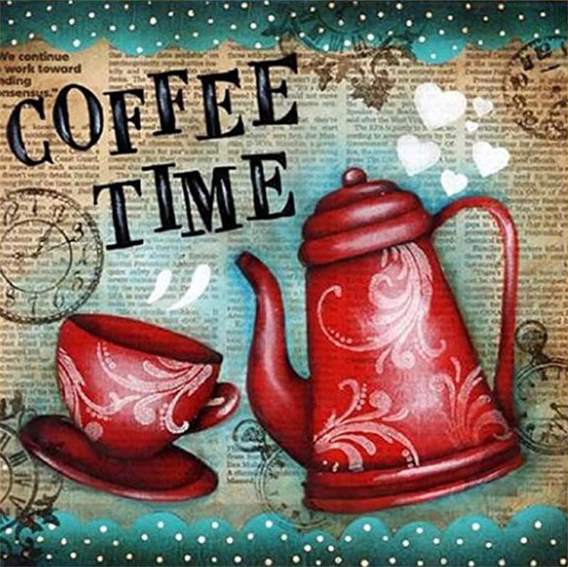 5D Diamond Painting Coffee Cup Creative Picture Kitchen DIY Decoration Full Diamond Embroidery Cross Stitch Kit Rhinestone Photo