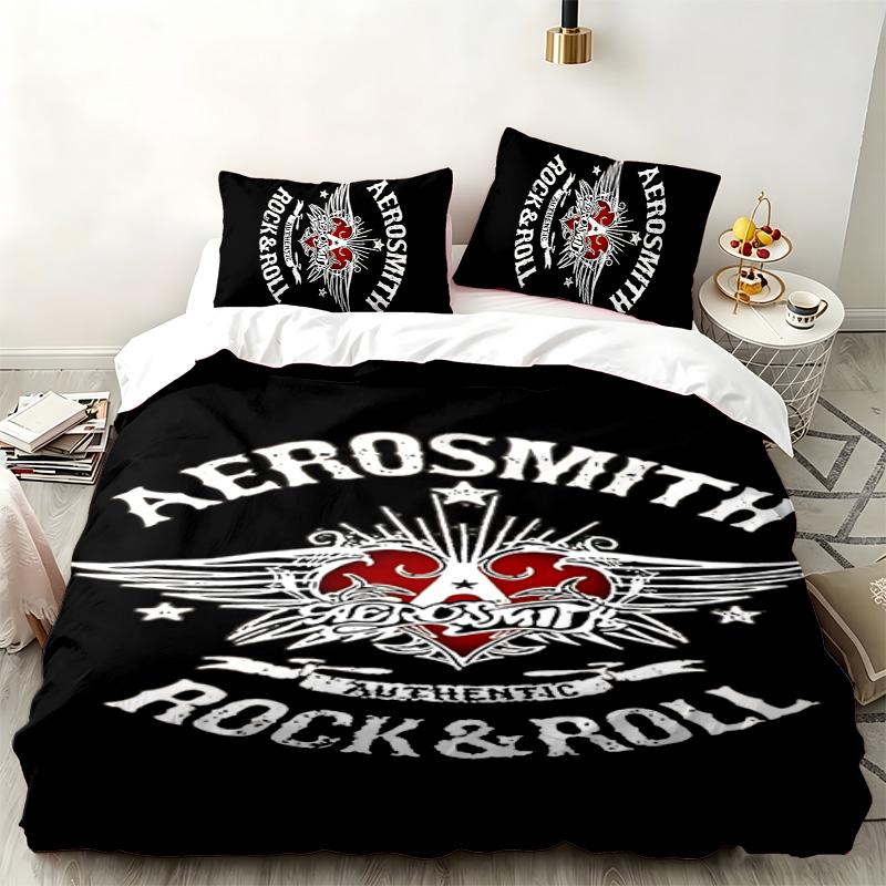 Aerosmith 3pc set Perfect for bedroom use Comfortable bedding set includes a duvet cover and two pillowcases Ideal birthday or Christmas gift