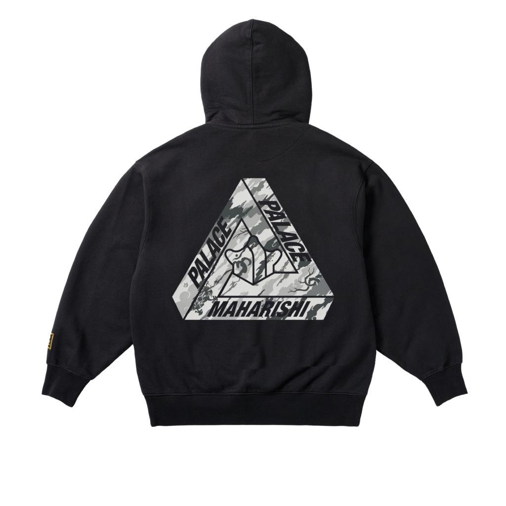 Palace X Maharishi Tri-Bonsai Hood Black Unisex Tops P28MHCS002