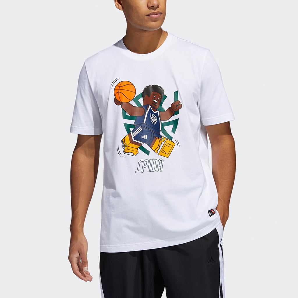 Adidas X Lego Donovan Mitchell Basketball Short Sleeve Tee Men Tops White HA7057