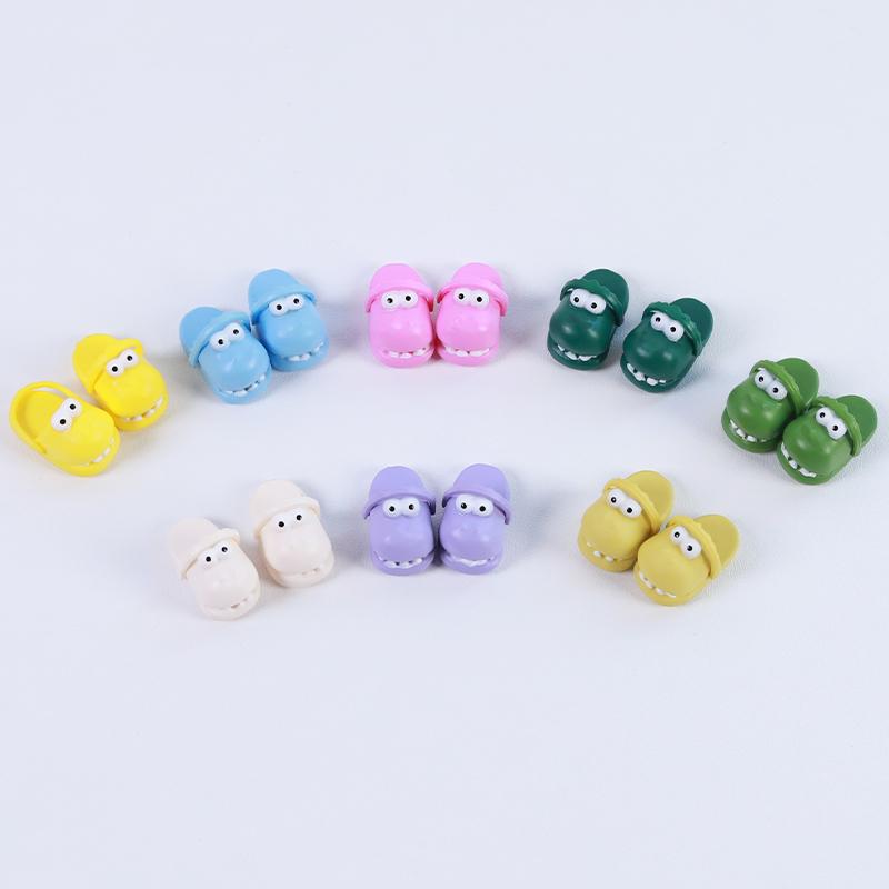 2Pcs 1:12 OB11 Smile Shoes Sippers Doll Classic Shoe Suit For Ob11 1/12 Bjd Detachable Doll Gsc DOD YMY Doll Accessories 4 color