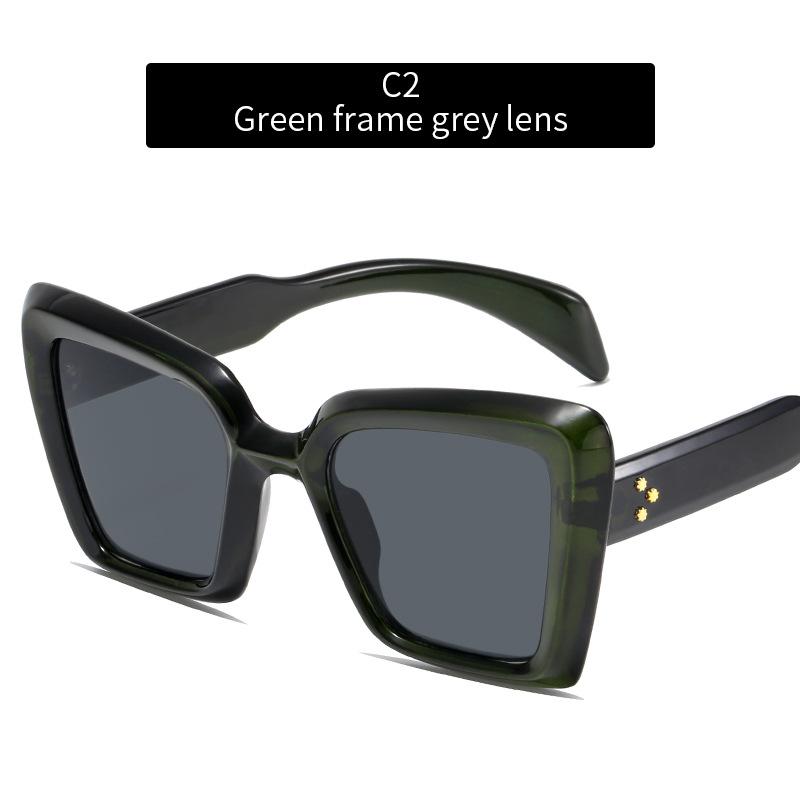 Hip Hop Sunglasses From Europe And America Square Cat Eyes Rice Nails Trendy Sunglasses New Ins Street Photos Trendy Fashion And