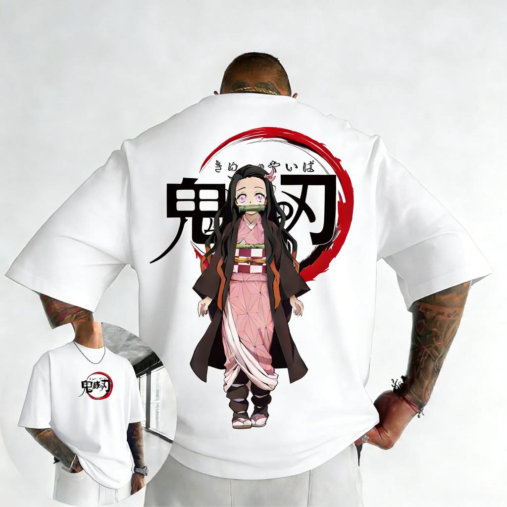 Demon Slayer Anime Printed Men, Women T-shirt Casual pure cotton Top Fashion Street Wear Summer Harajuku Style Y2K Breathable