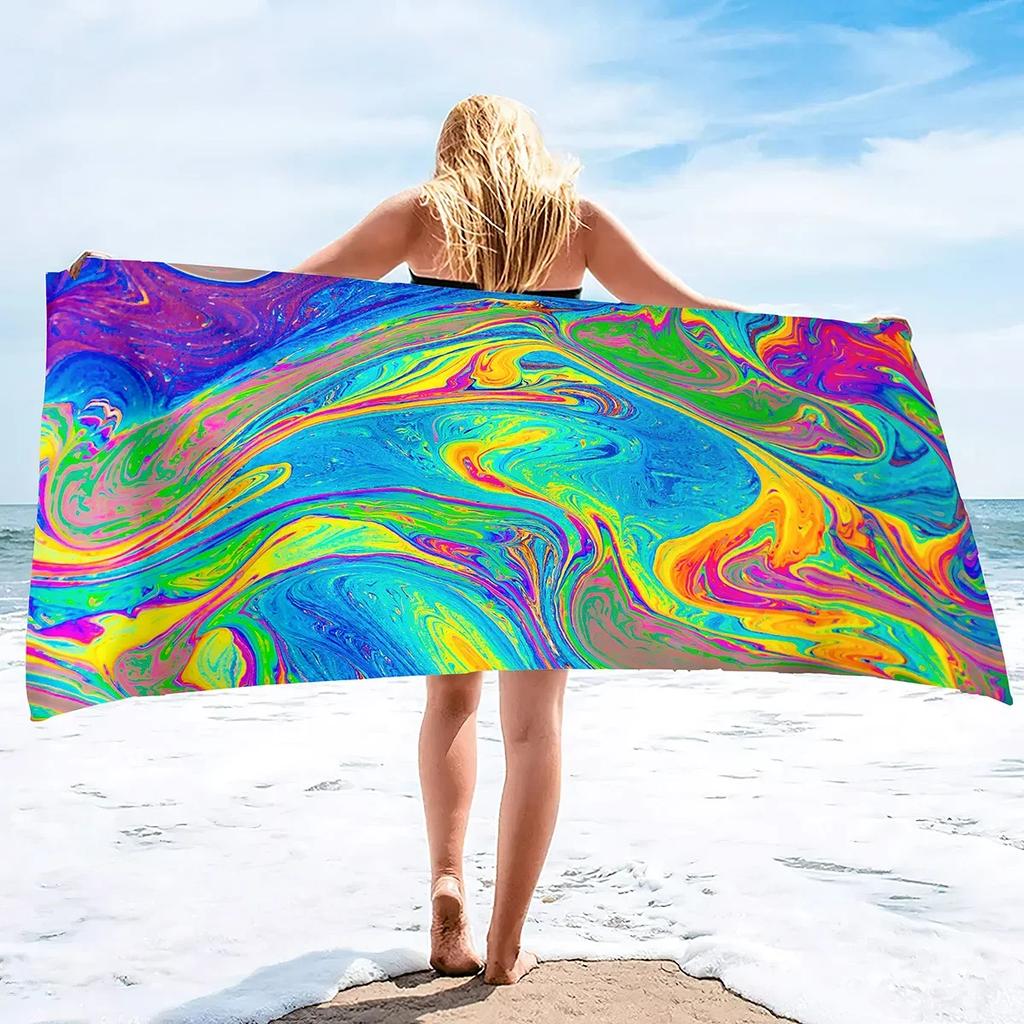 Oil Paintings Super Soft Plush Beach Bath Pool Towel Pool Towel Oversized Lightweight Sand Free Quick Dry Plush Beach Towel