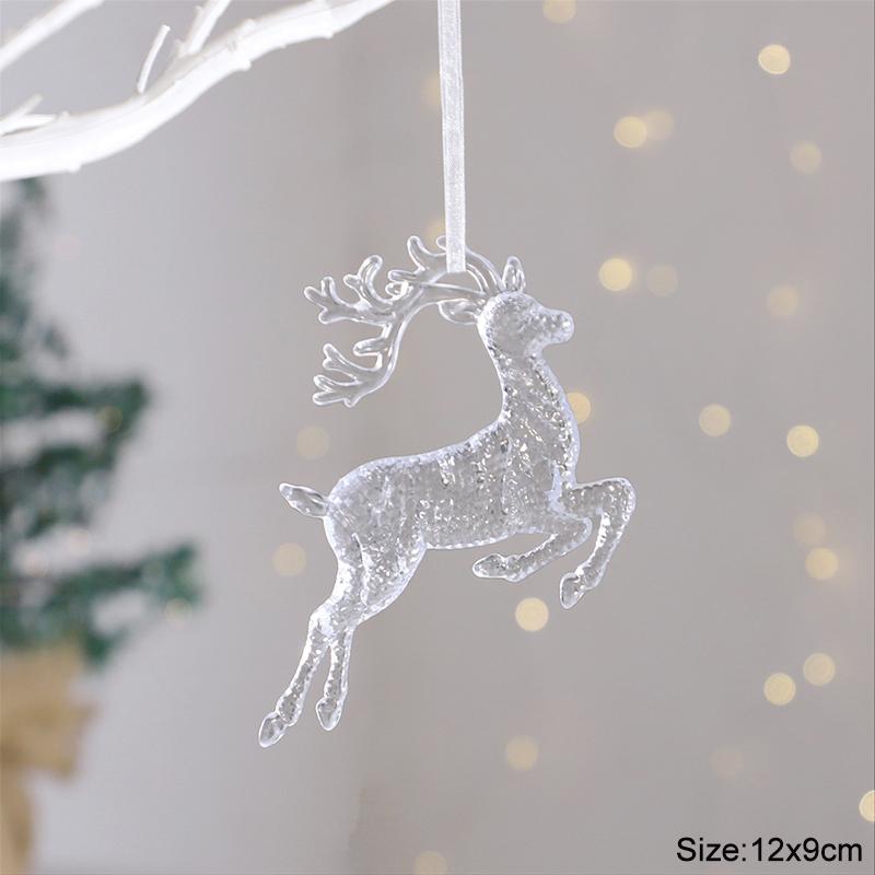 1/3pcs Acrylic Christmas Ornaments Flying Unicorn Elk Snowflake Xmas Tree Hanging Pendants 2026 New Year Home Decoration Gifts