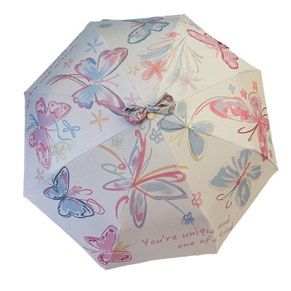 UV Protection Butterfly Rain Umbrella Windproof Folding Sun Umbrella  Women
