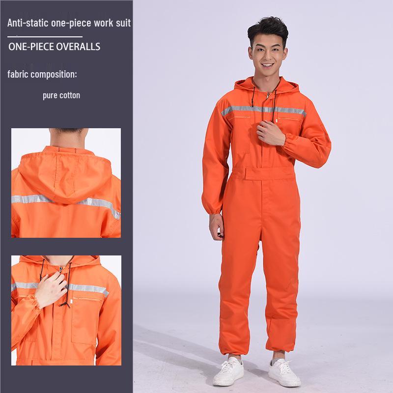 Pure Cotton Dustproof Mechanic Jumpsuit - Auto Repair, Farming, Spray Paint, Labor Protection One-Piece Suit