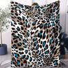 Black  White Misty Leopard Print BlanketMinimalist Wild Style Fleece Throw for Beds Sofa Home Decor Adults Kids Cozy Warm Gift