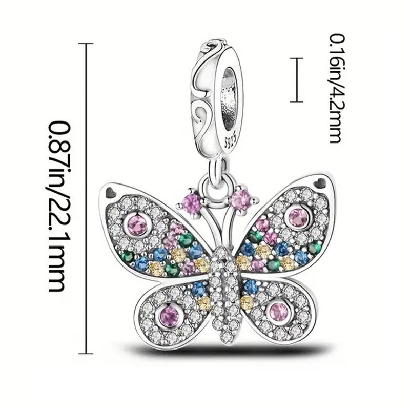 925 Silver Butterfly Dragonfly Charms Beads for 3mm Bracelet Necklace DIY Women Fine Jewelry Gift