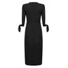 Women's Fashion Five-part Sleeve Strap Hollow Printed Sleeve Slim Dress