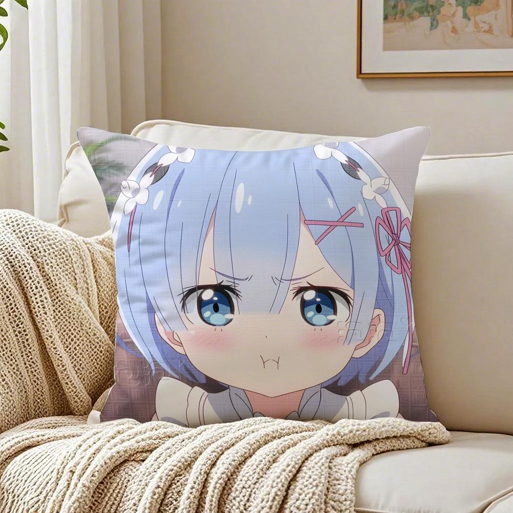anime character loyal RRe ZZero Cushion Cover Pillowcase Antidustmite living Room Sofa Decor Cushion Room