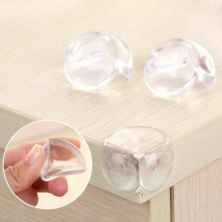 5PCS baby safety table corner coffee table hemming protective cover, spherical transparent protective corner soft rubber corner protection corner